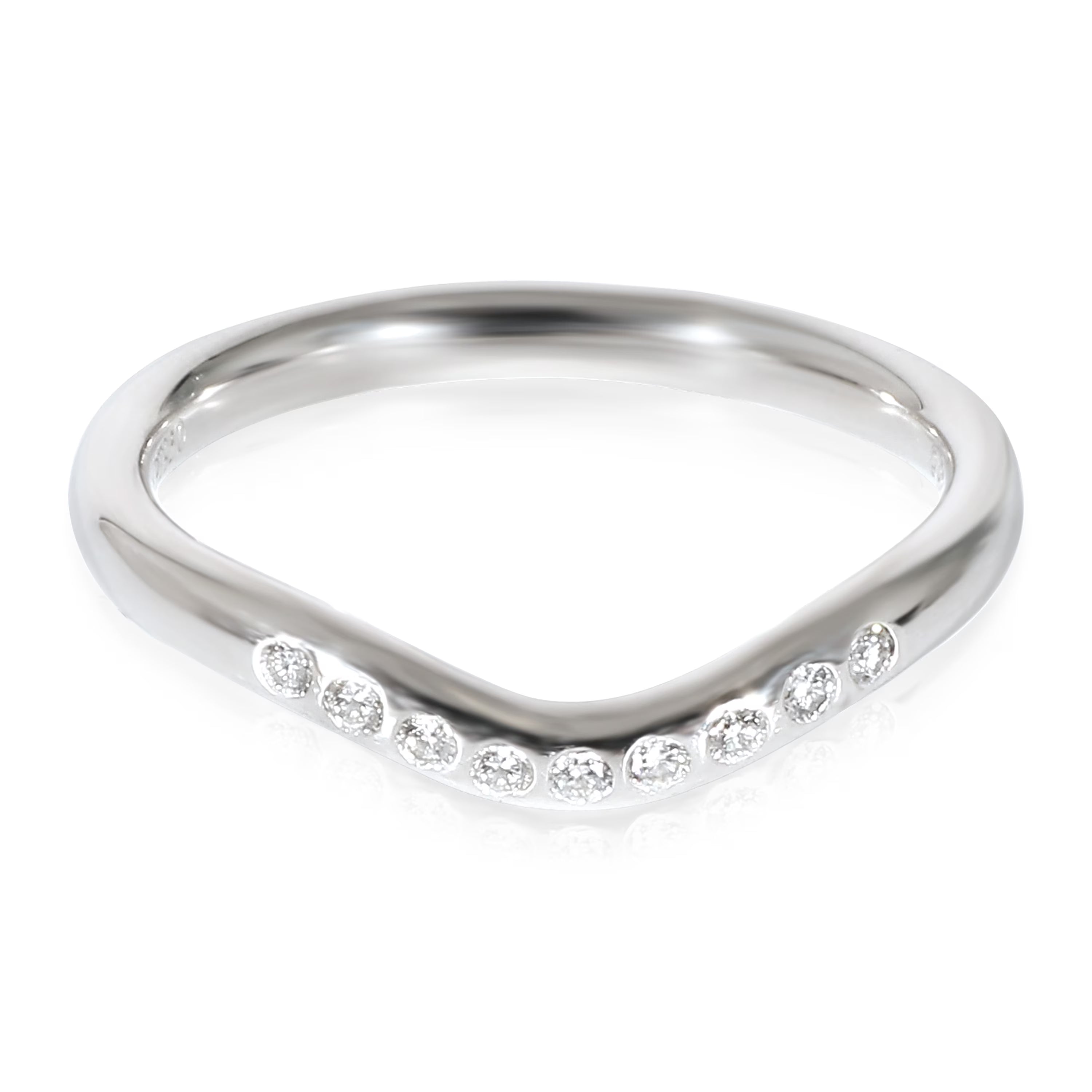Platinum Curved Wedding Band 0.07 CTW A11044