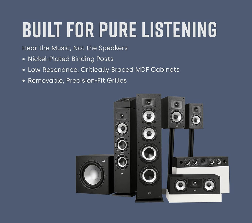 Midnight Black Slim Center Channel Speaker V6870