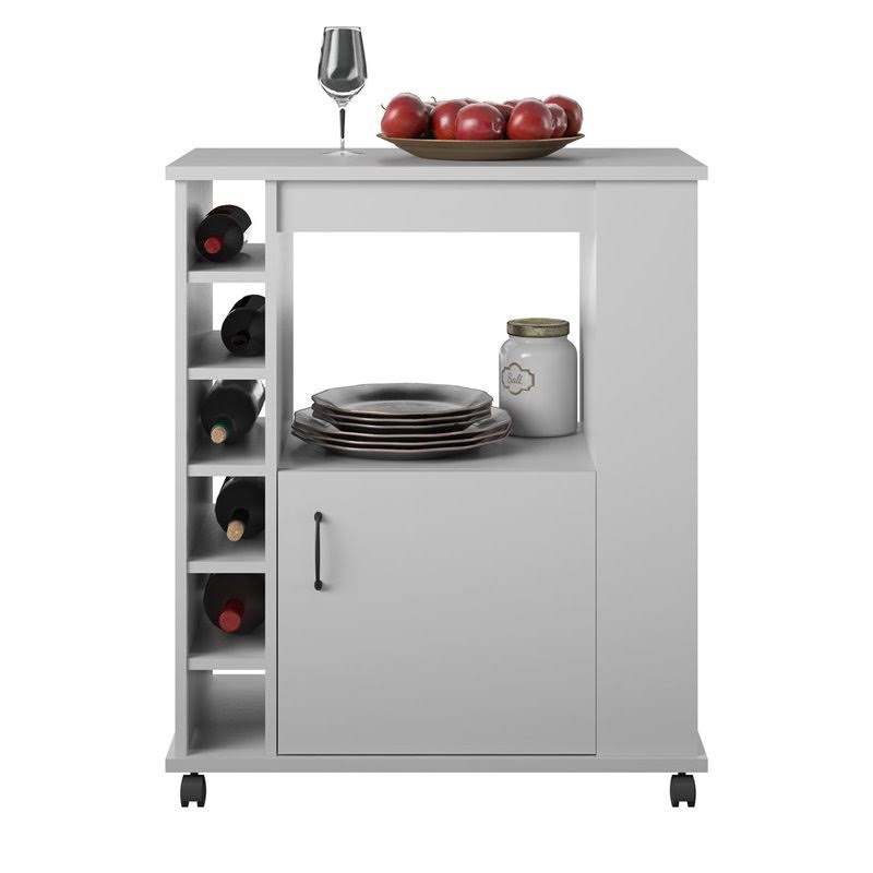 Wooden Kitchen Cart in Dove Gray N2479