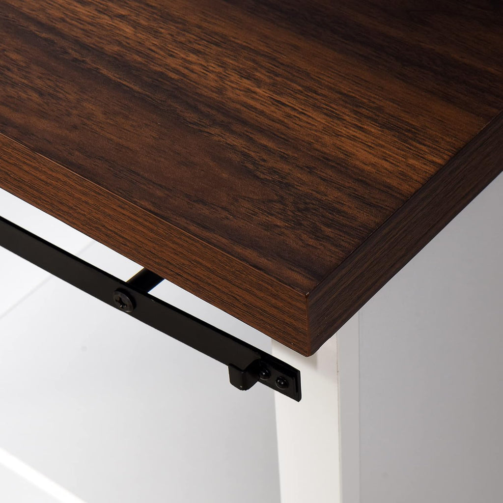 Wooden Storage Cabinet with Sliding Barn Door and Interior Shelves P4608