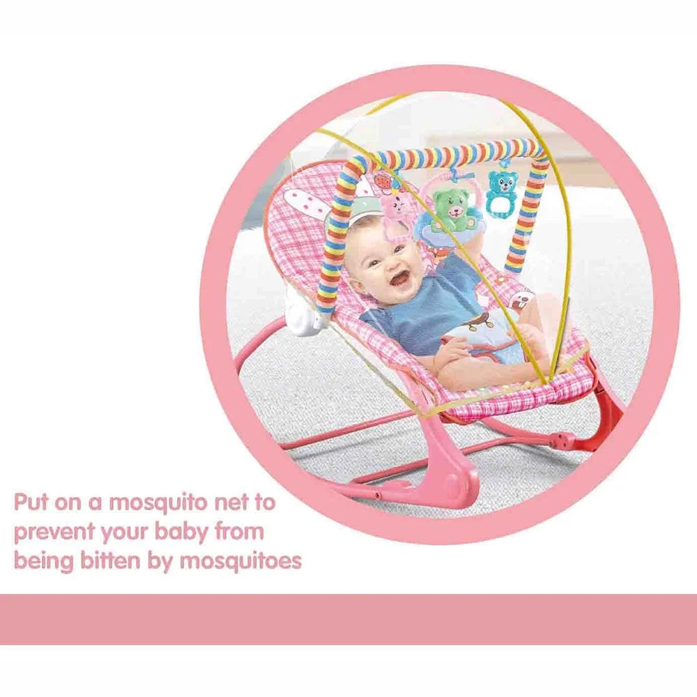 Portable Baby Bouncer Infant Seat Rocking Chair with Hanging Toys Bed Net P438322