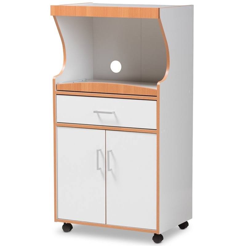 Beech Brown and White Kitchen Cabinet M277408