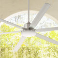 Brushed Nickel Damp Rated Indoor Outdoor Ceiling Fan with Light LED Remote Control A60202