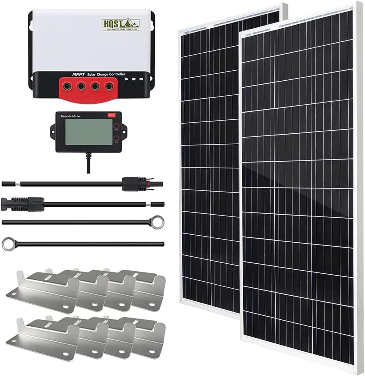 100 Watt 12 Volt Monocrystalline Solar Panel Kit with 10A PWM Charge Controller D684161