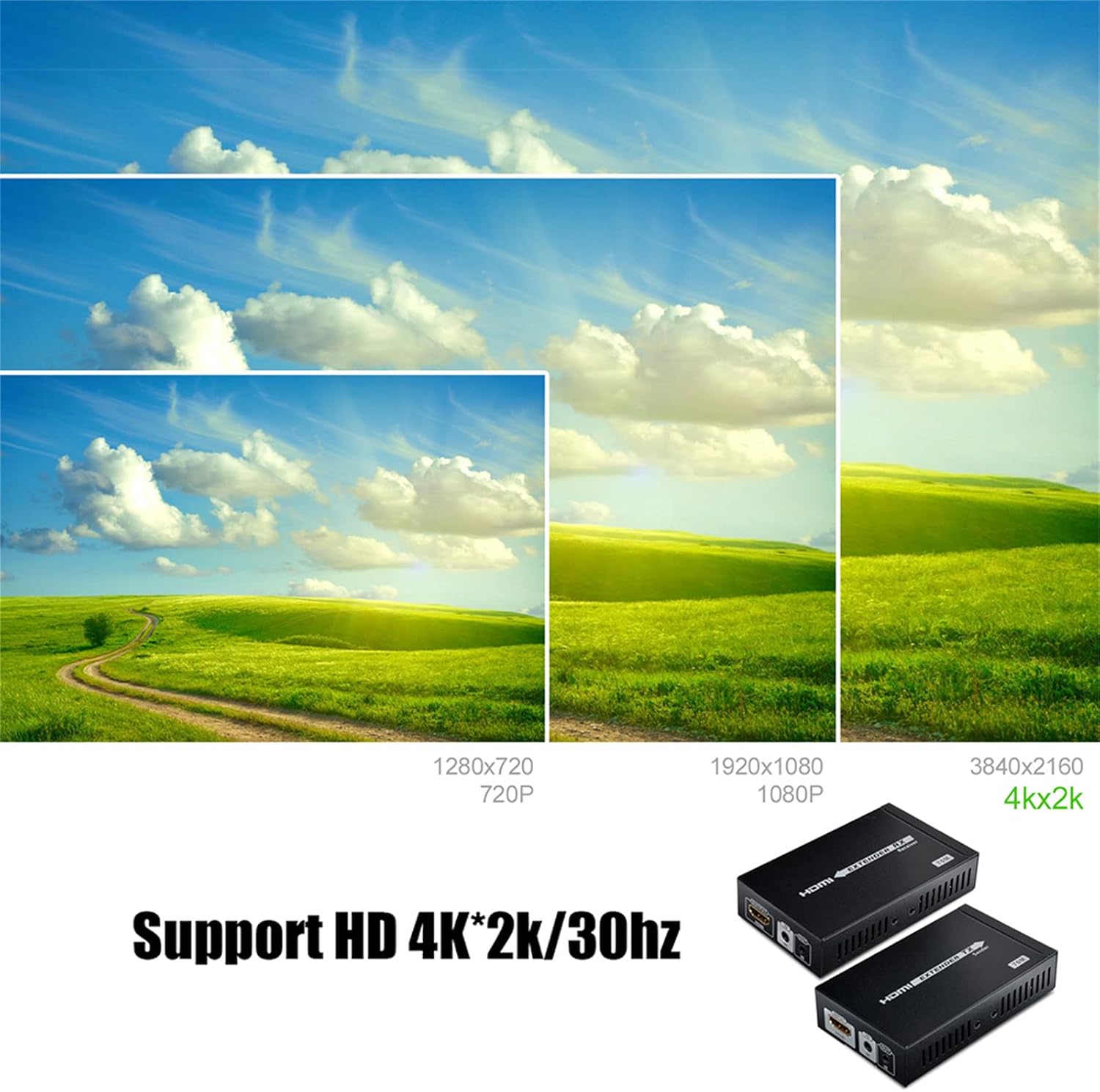 4K HDMI Extender Over CAT6 Cable Uncompressed Transmission up to 230ft N730