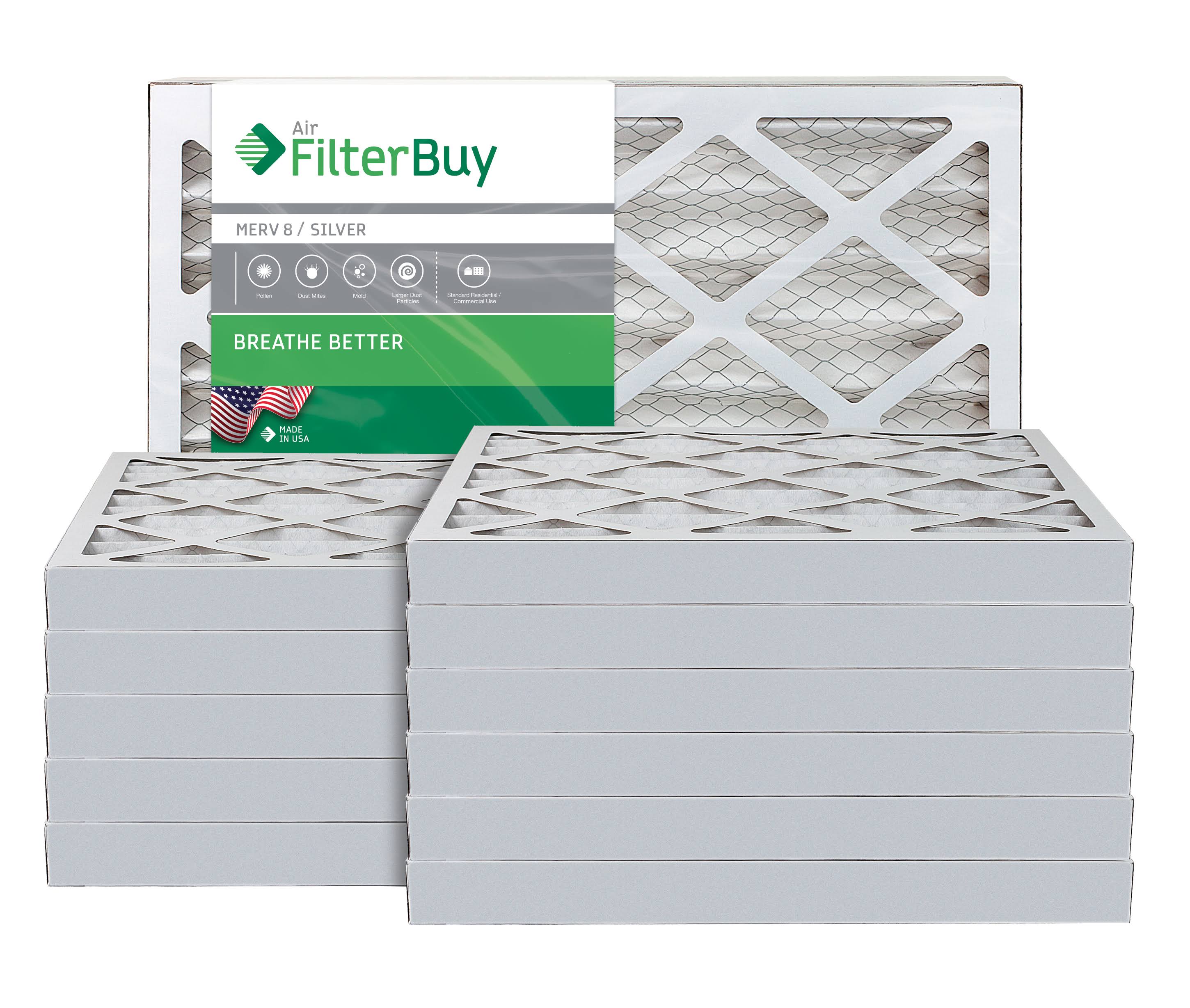 Silver MERV 8 25x28x2 Pleated AC Furnace Air Filter, Pack of 12 B28553