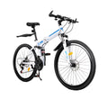 26" 21-Speed Folding Mountain Bike Dual Disc Brake MTB Bicycle J71834