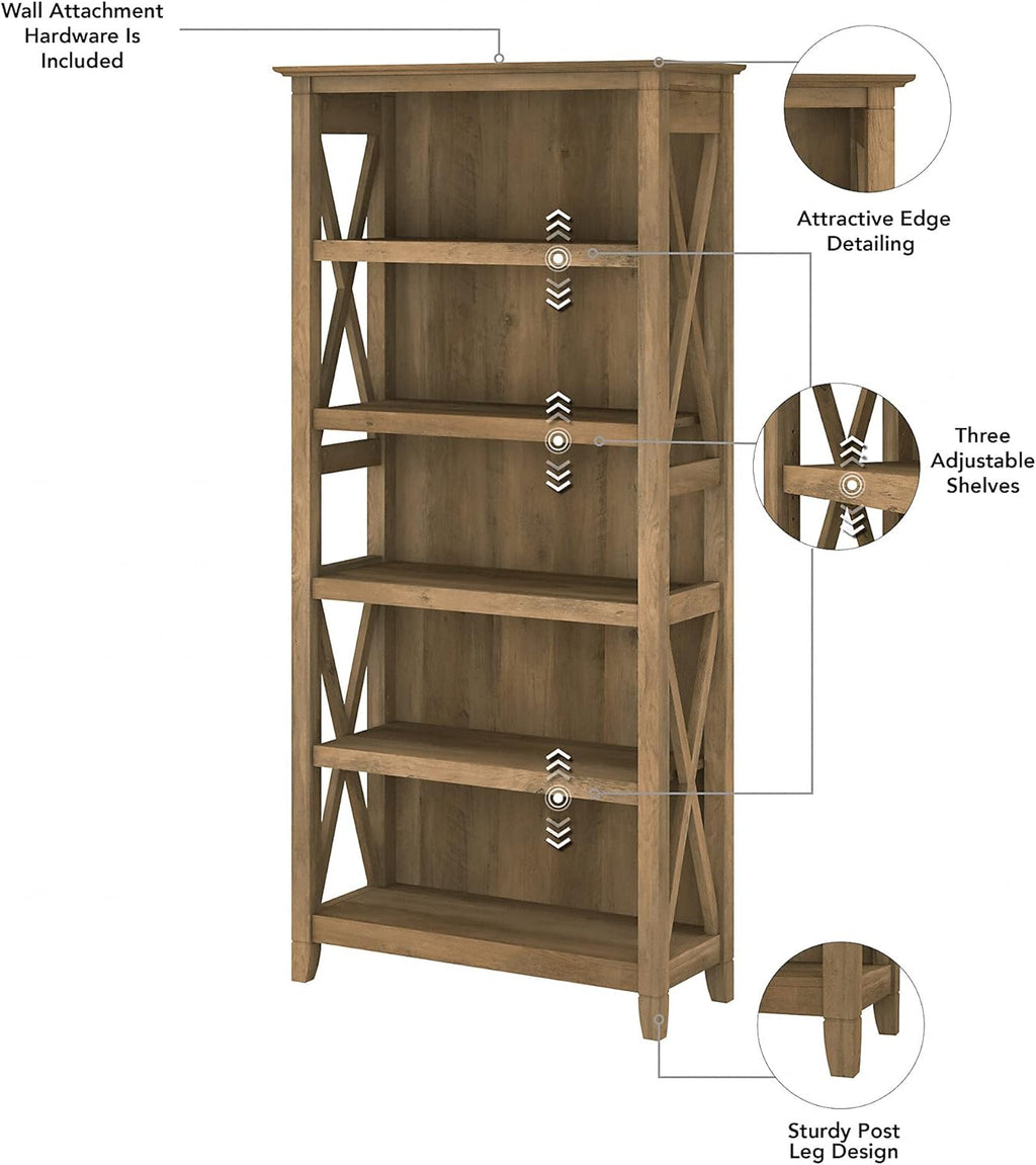5 Shelf Bookcase Set, Reclaimed Pine V194