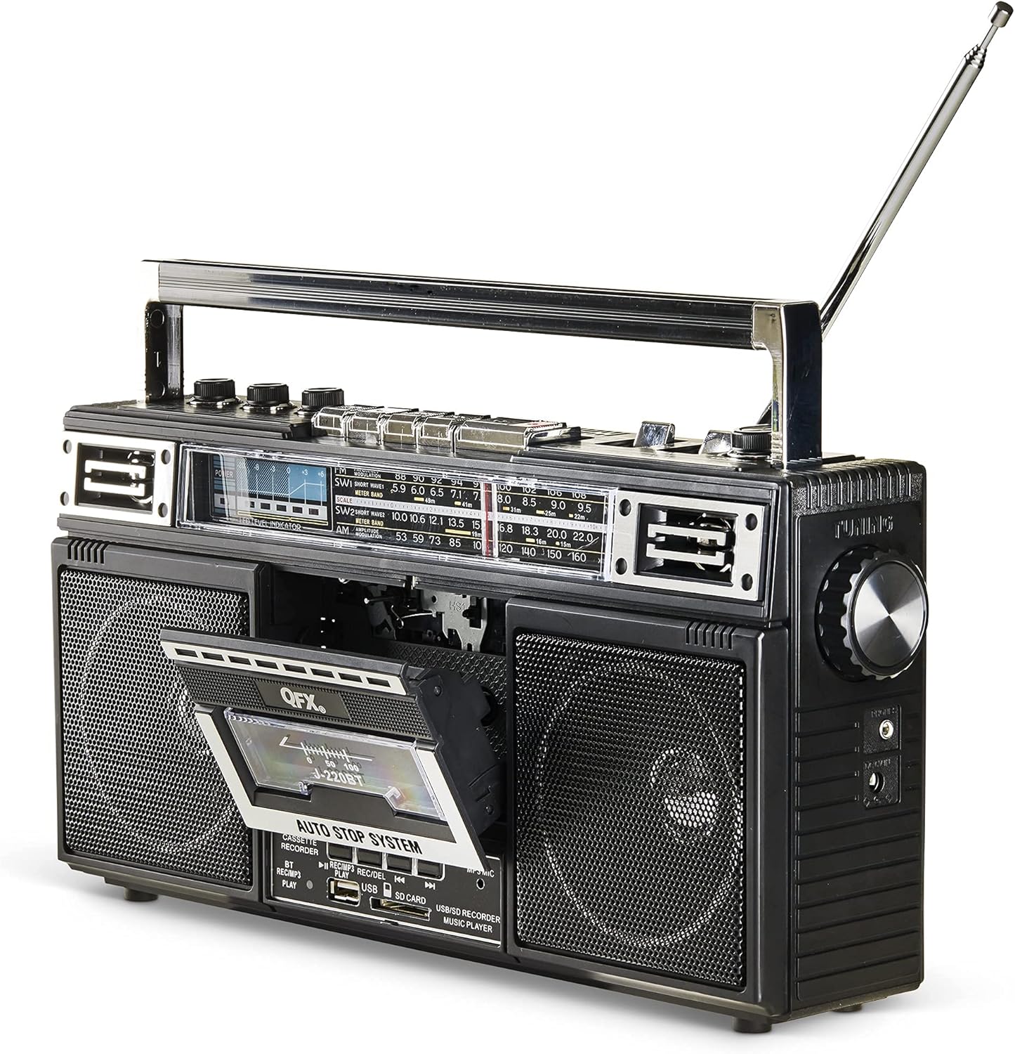 Cassette Player/Recorder Boombox with Bluetooth, Dual 3” Speakers, Pack of 2 F696341