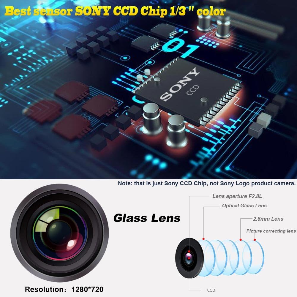 Waterproof Night Vision HD CCD License Plate Light Camera Rear View Backup Camera Pack of 2 K8426