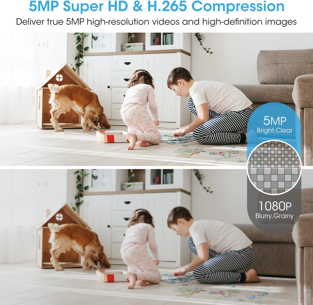 5MP Security Camera with Night Vision, 2-Way Audio, Pack of 2 M4043