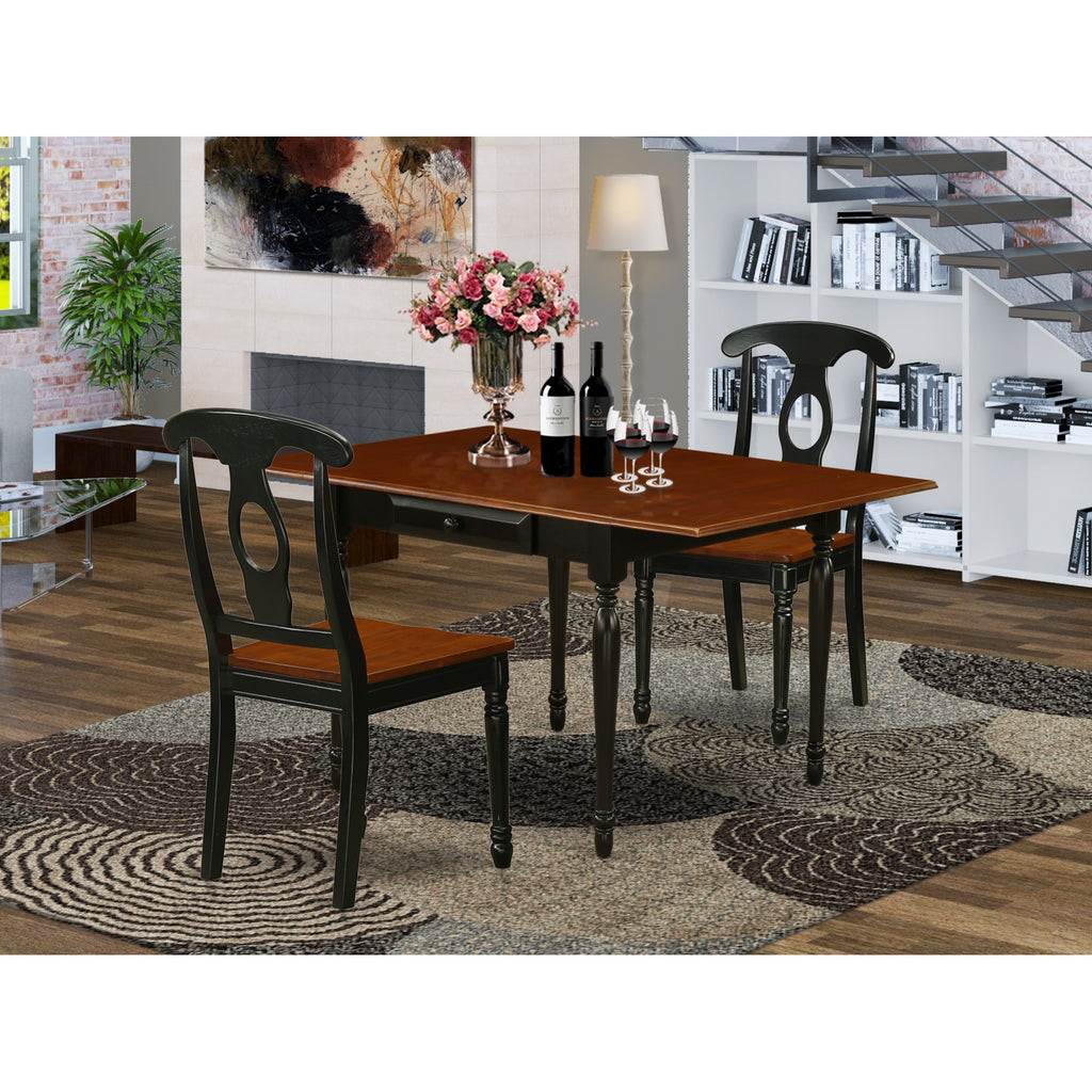 3-piece Wood Kitchen Table Set in Black and Cherry B829502