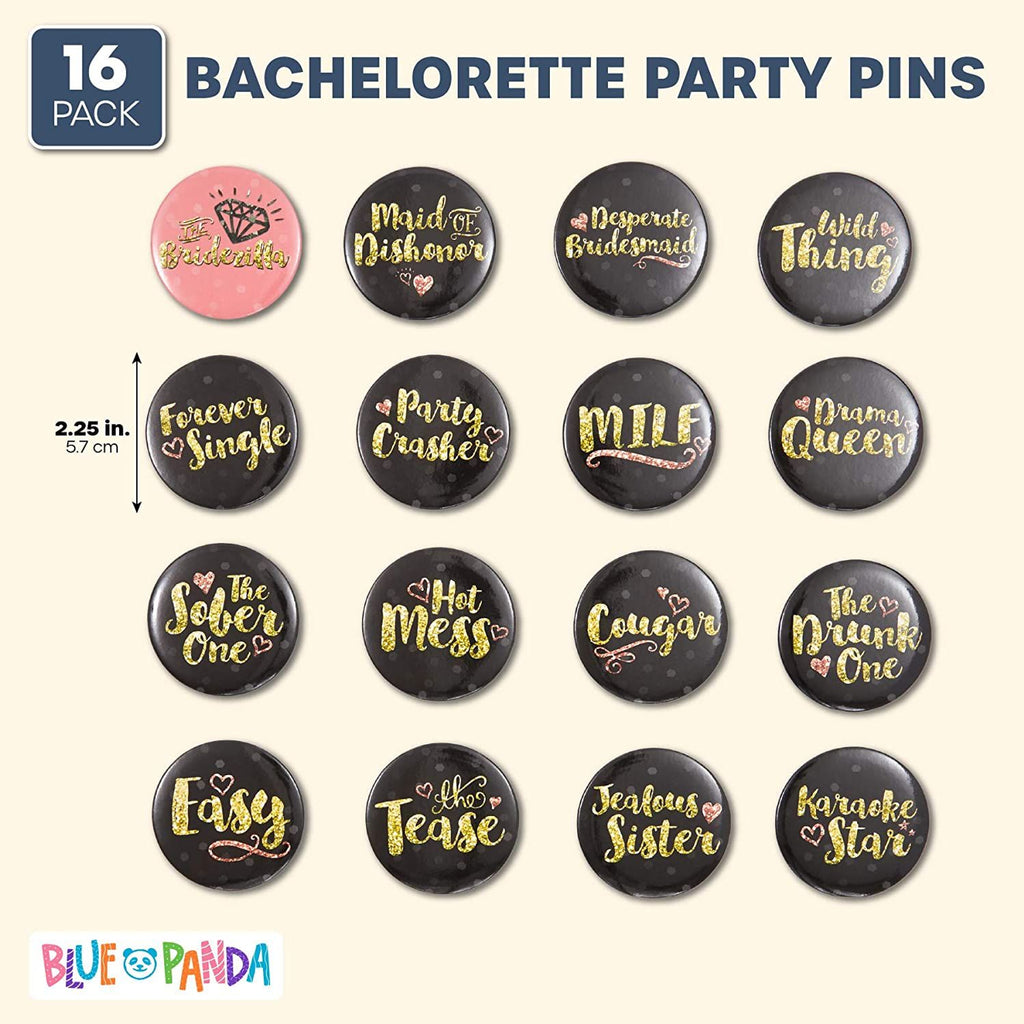 16 Designs Bachelorette Party Buttons (2.25 in, 16-Pk) G261015