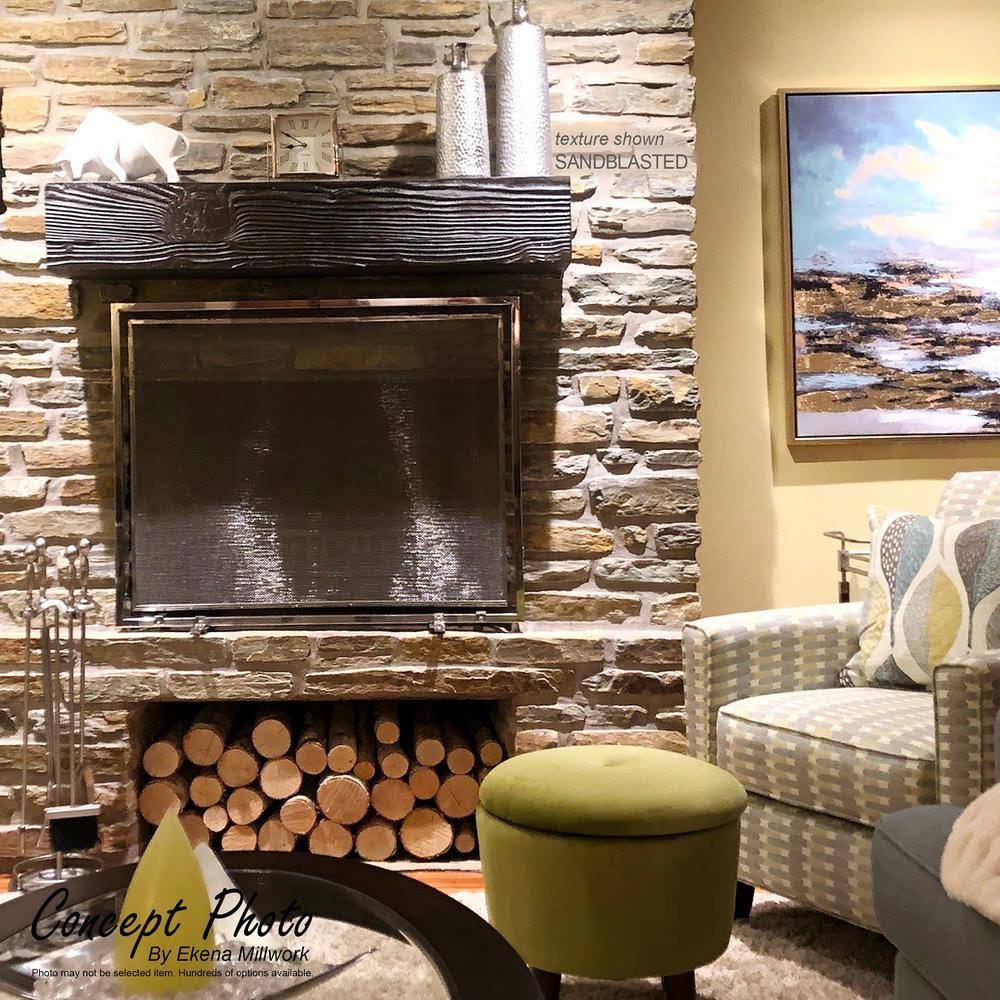 Aged Pecan Faux Wood Fireplace Mantel D198618
