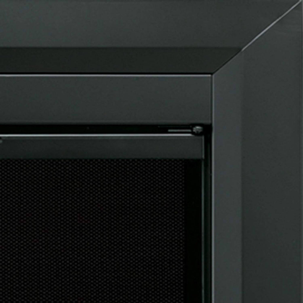 Black Cabinet Style Glass Fireplace Doors M524