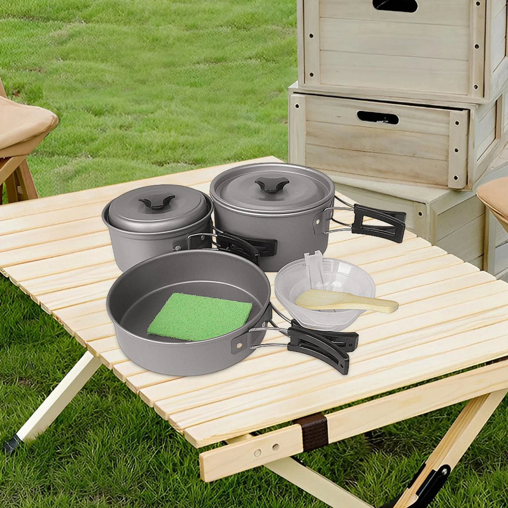 Camping Cookware Set Pot and Pan Compact Lightweight E51526