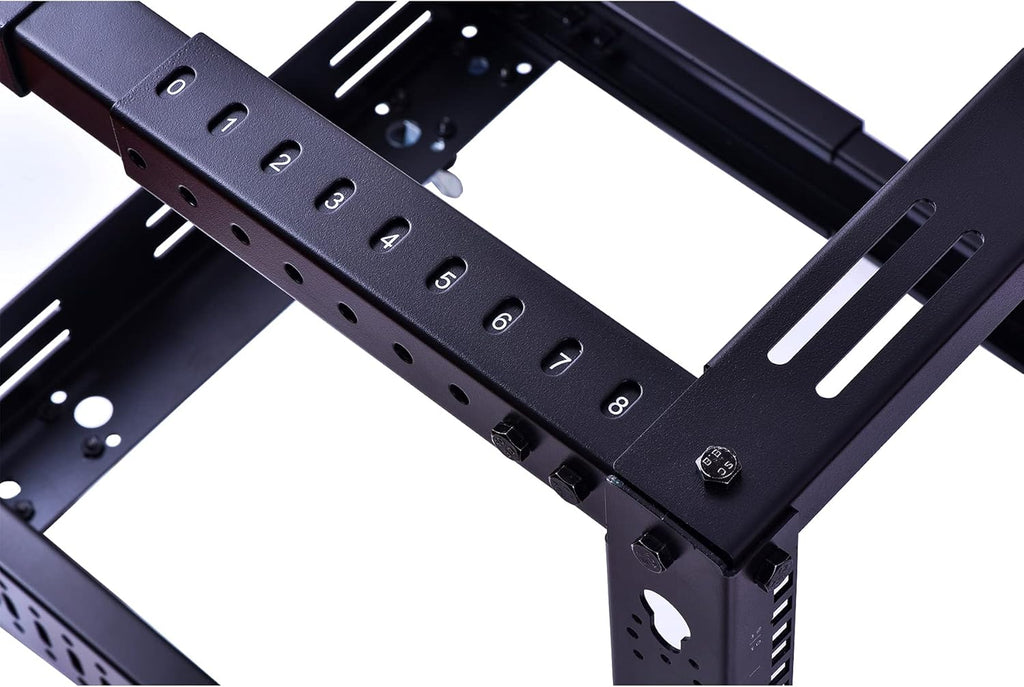 12U Open Frame Server Rack, Heavy Duty 4 Post Adjustable Depth with Casters N357825