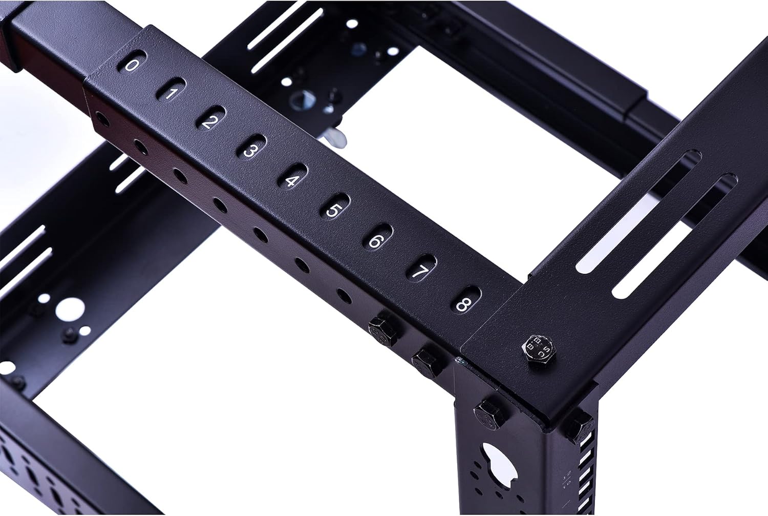 12U Open Frame Server Rack, Heavy Duty 4 Post Adjustable Depth with Casters N357825