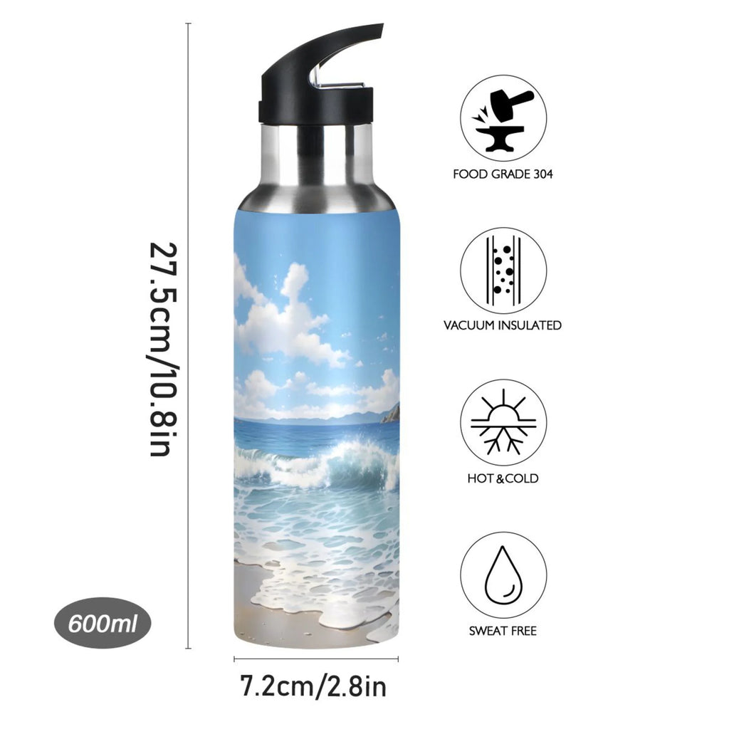 Insulated Stainless Steel Water Bottle with Straw Lid 20 oz S3353