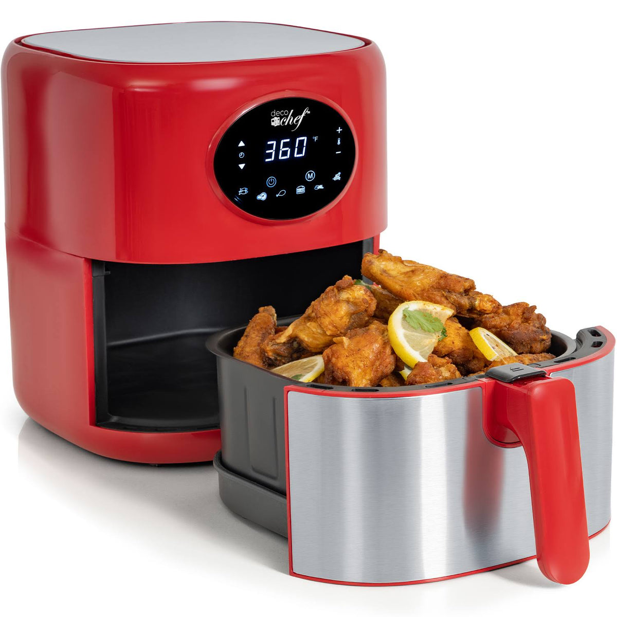 Red 3.7qt Digital Air Fryer with Dishwasher Safe Basket C69800