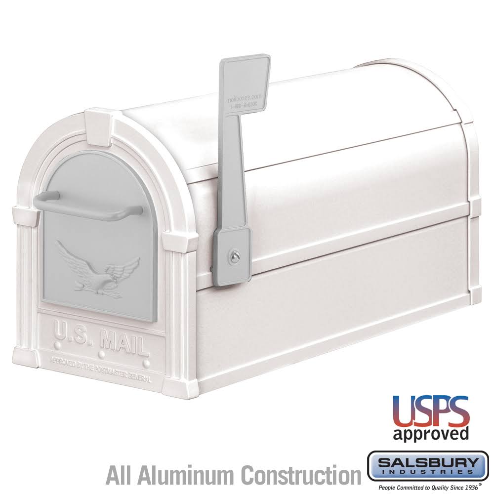 White/Silver Rural Mailbox Z642