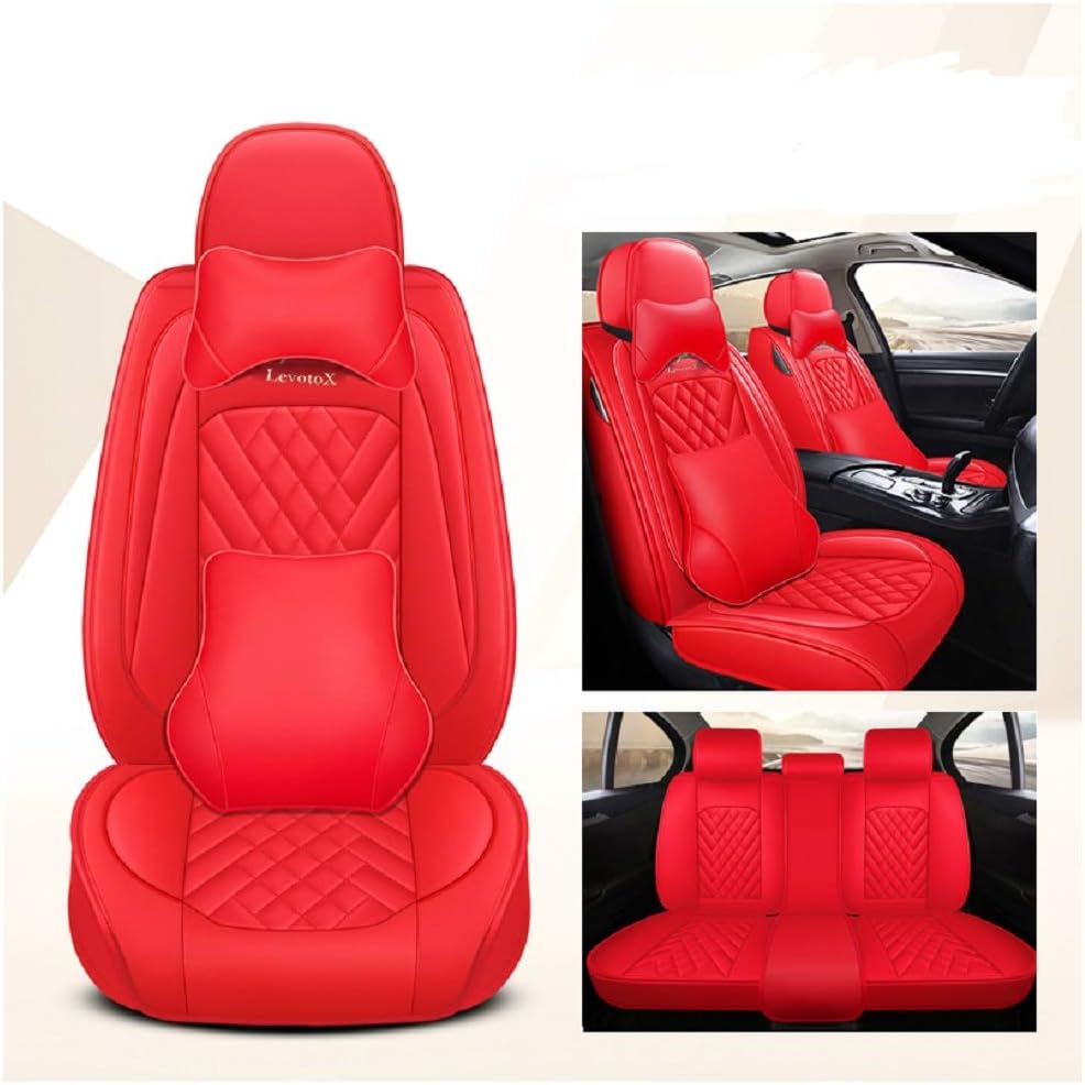 Red Car Seat Covers 5 Seats Full Set S92173
