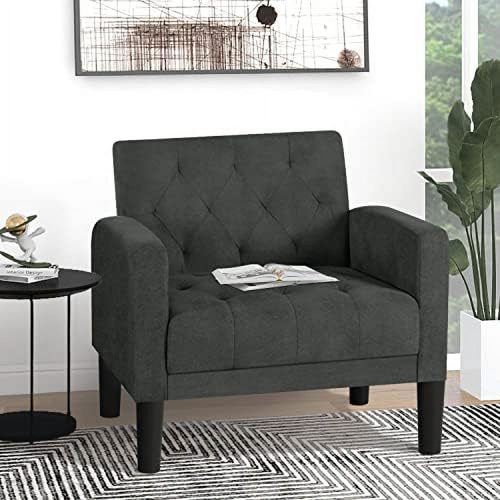 Light Grey Tufted Upholstered Accent Chair H679226