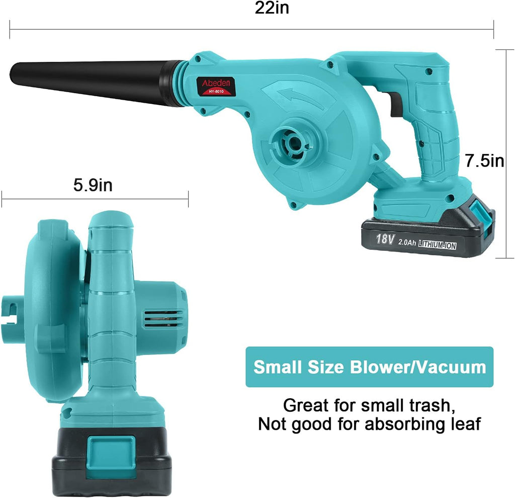 Cordless 2-in-1 Electric Handheld Leaf Blower with 2 Pack 18V 2.0 Ah Lithium Battery V468066