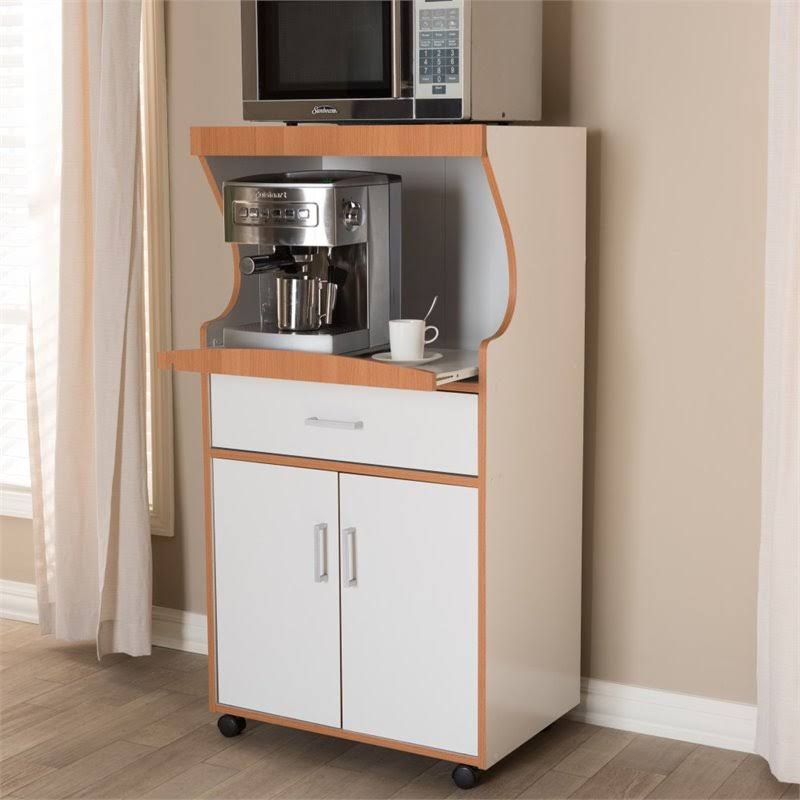 Beech Brown and White Kitchen Cabinet M277408