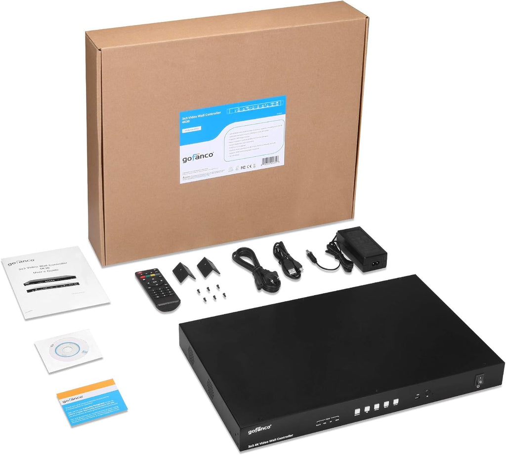 Video Wall Controller and Processor with 4K 30Hz, HDMI, USB-C, DP, VGA, 25 Display Modes G93084