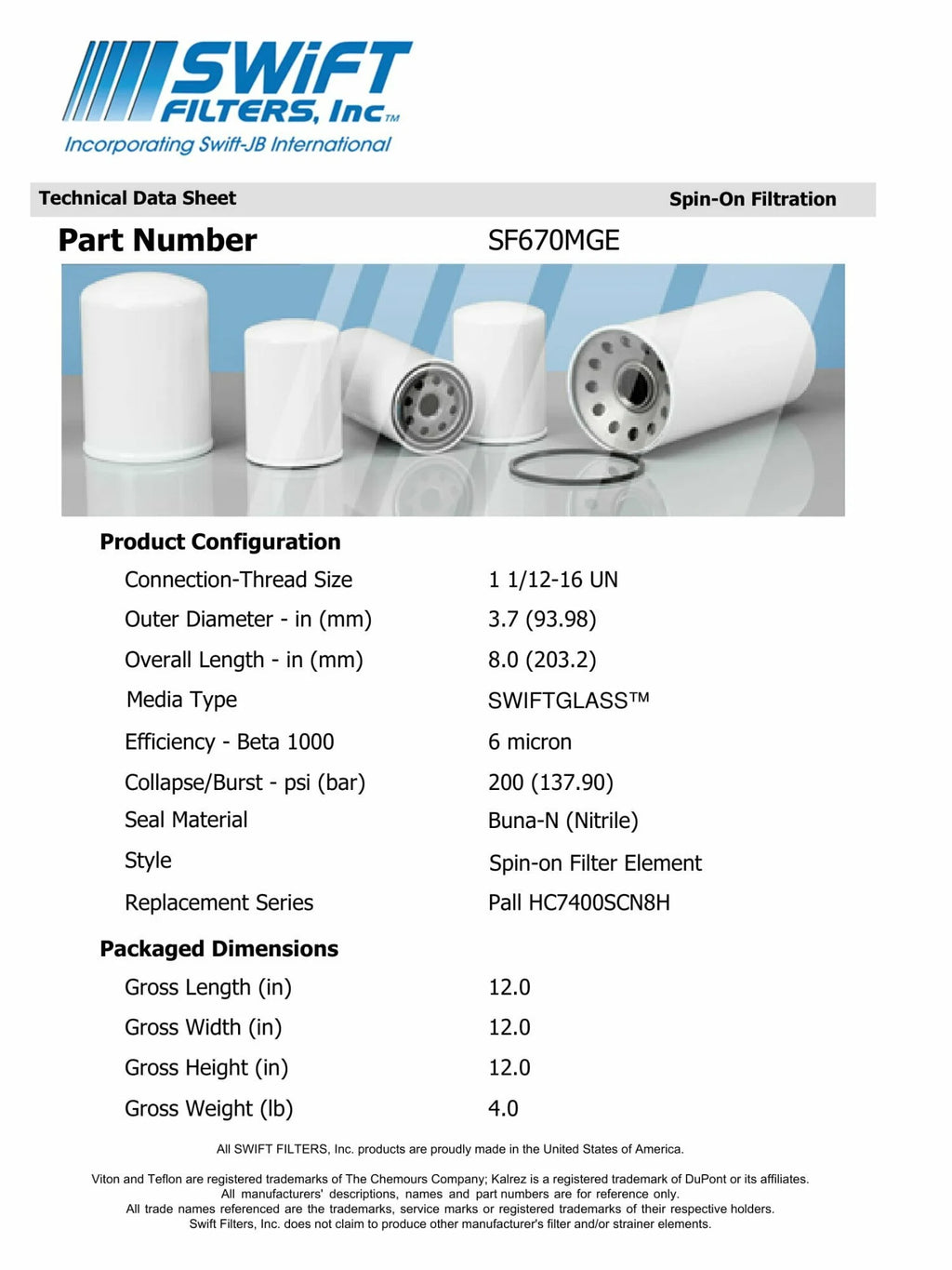 6 Micron Spin-On Filter Element Z51332