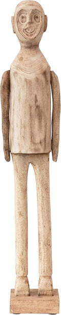 Hand-Carved Mango Wood Standing Figure Décor, Brown Pack of 2 U20721