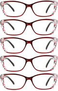 5 Pairs Blue Light Blocking Rectangle Reading Glasses U34674