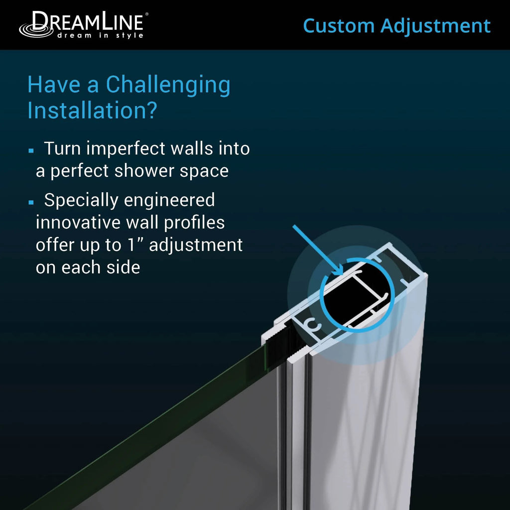 Pivot Shower Door, Oil Rubbed Bronze Finish Hardware V1851