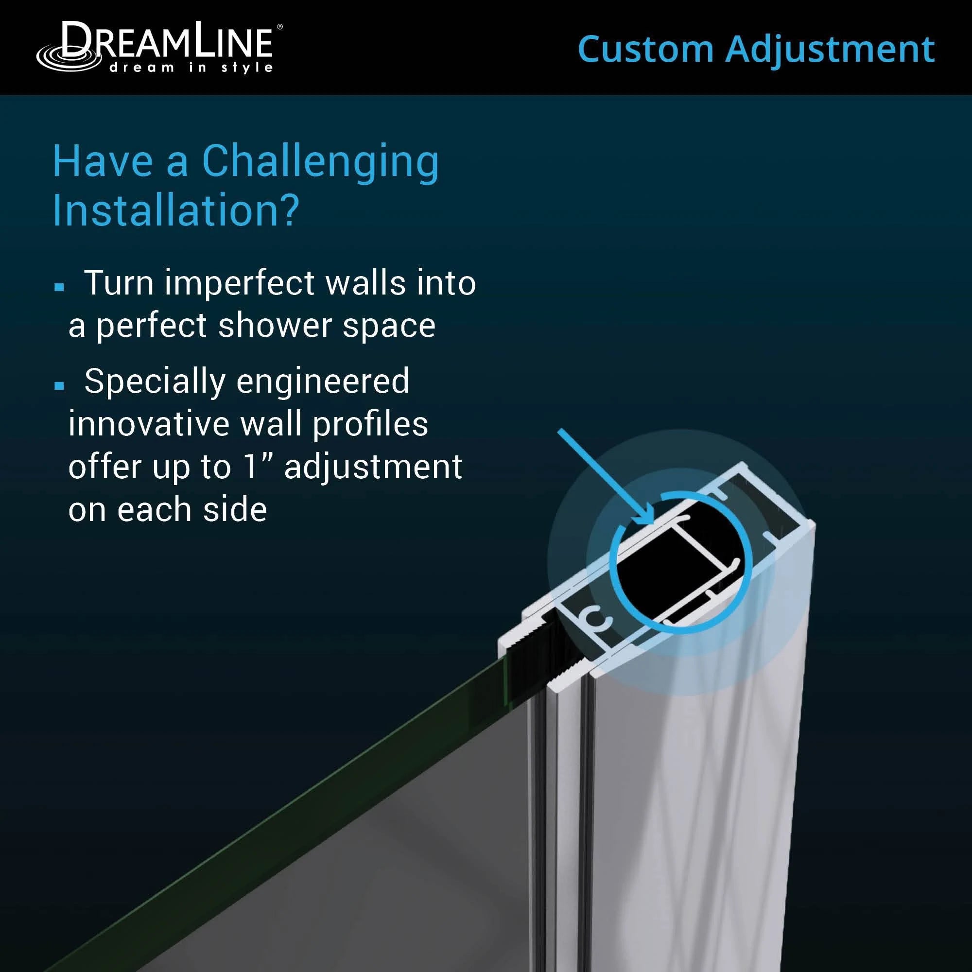 Pivot Shower Door, Oil Rubbed Bronze Finish Hardware V1851