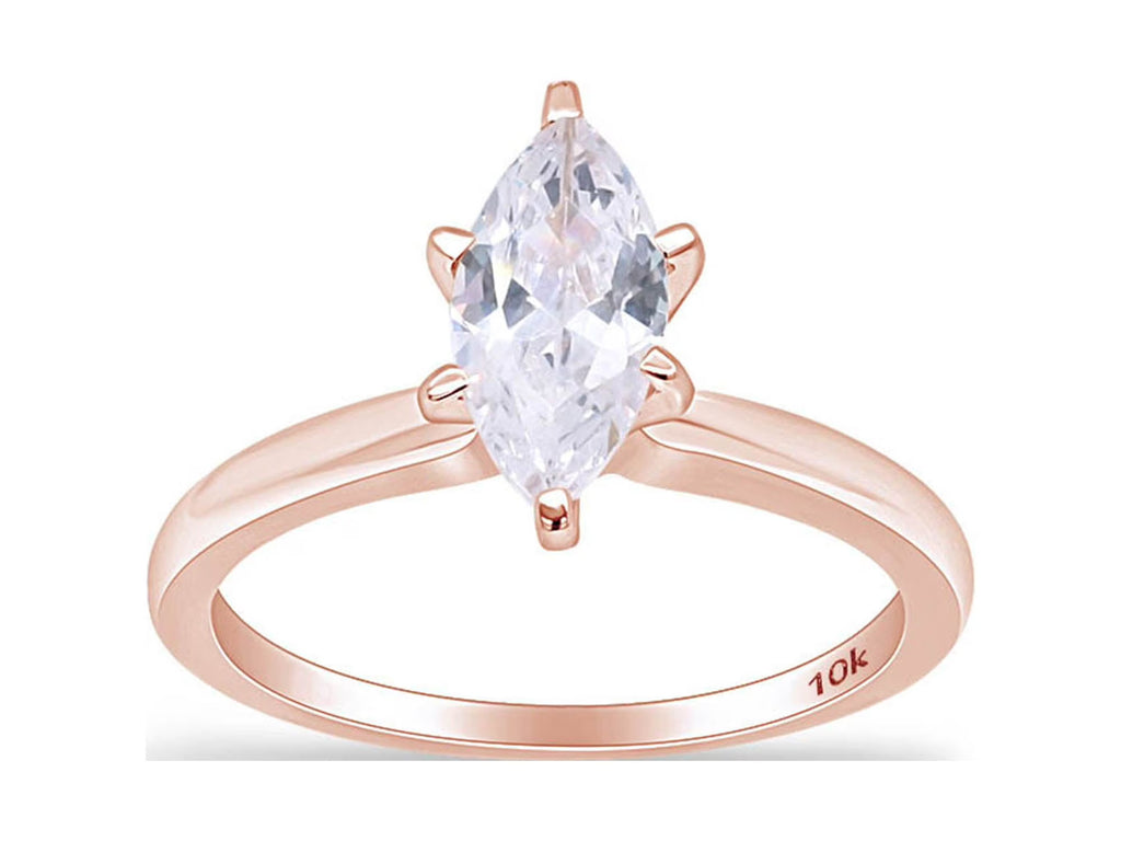 Rose Gold Cubic Zirconia Solitaire Engagement Ring G80429