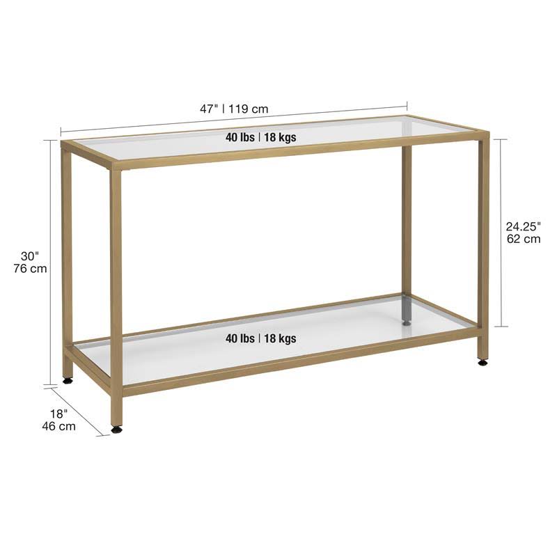 Gold Glass Console Table N24807