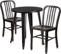 24'' Round Green Metal Indoor-Outdoor Table Set with 2 Chairs V6487