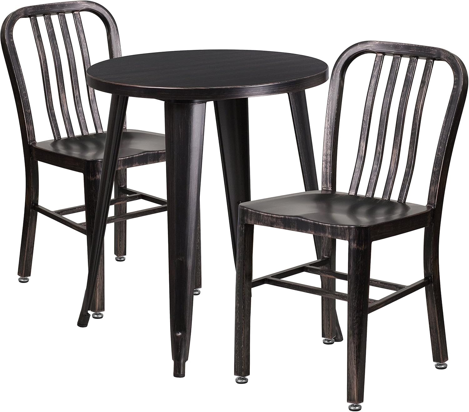 24'' Round Green Metal Indoor-Outdoor Table Set with 2 Chairs V6487