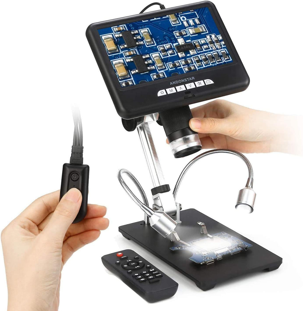 Digital Microscope with 7-inch LCD Screen, 200X Magnification F119