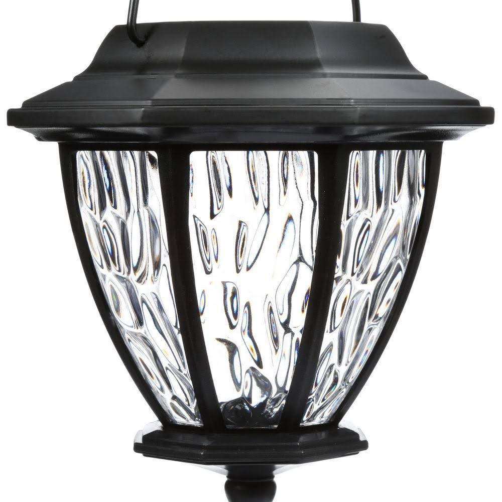 Matte Black Outdoor Integrated LED Path Light with Hammered Glass Lens (4-Pack) Y605