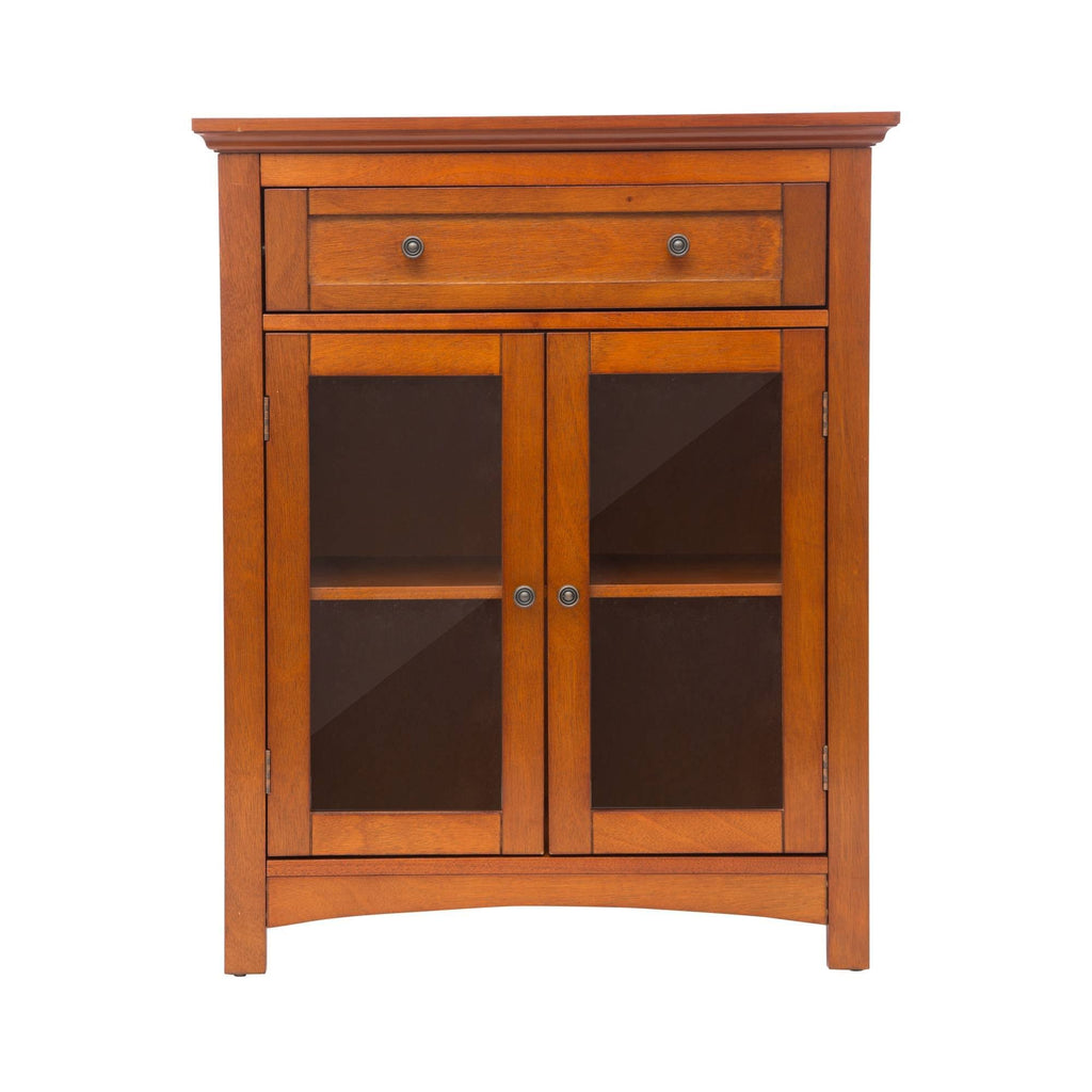Russet Shelved Floor Cabinet with Double Doors P58521
