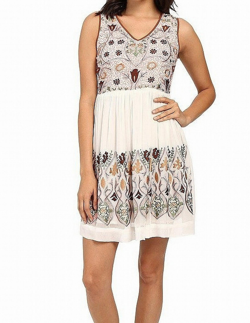 IVORY V-NECK DRESS N7719