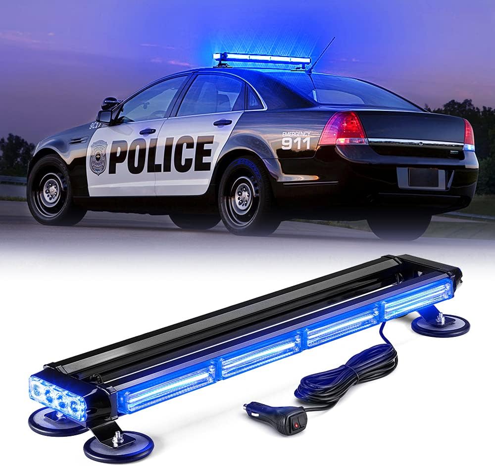 Amber COB LED Rooftop Strobe Light Bar Double Side 26 High Visibility Emergency Hazard Warning Beacon Lights w/Magnetic Base C976837