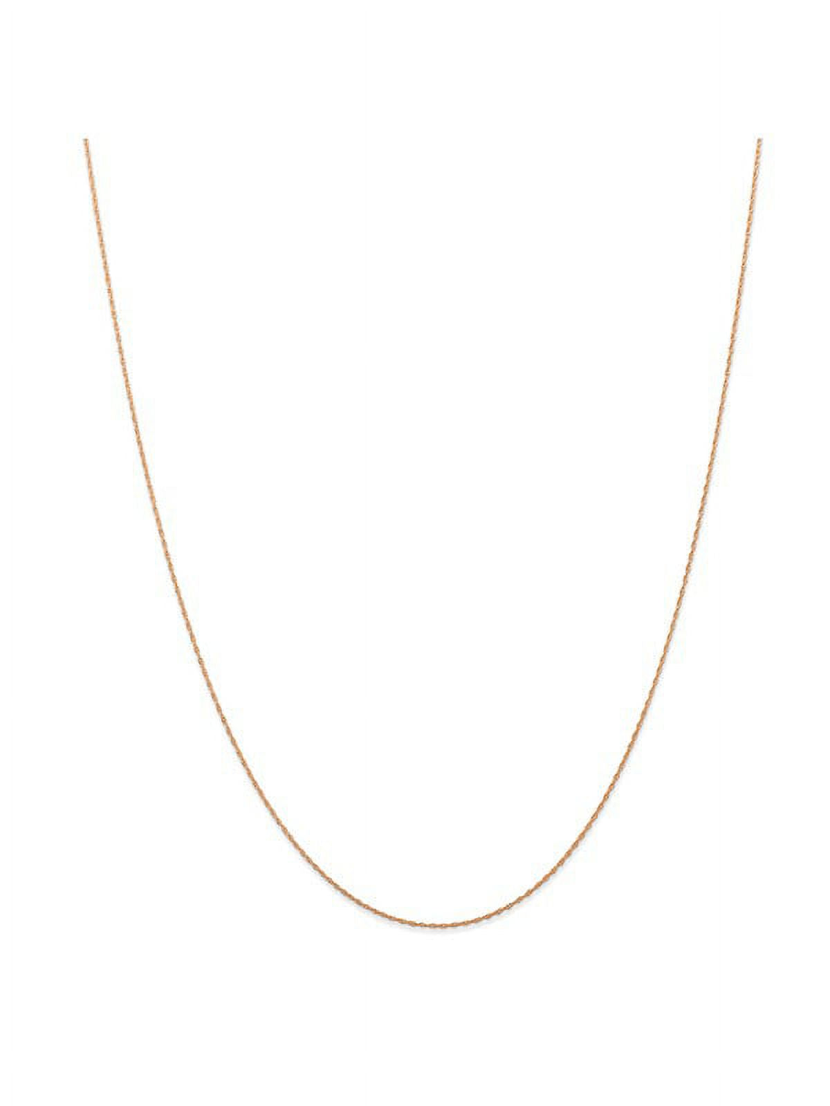 14k Rose Gold Thin Cable Rope Chain - 20 Inch N462312