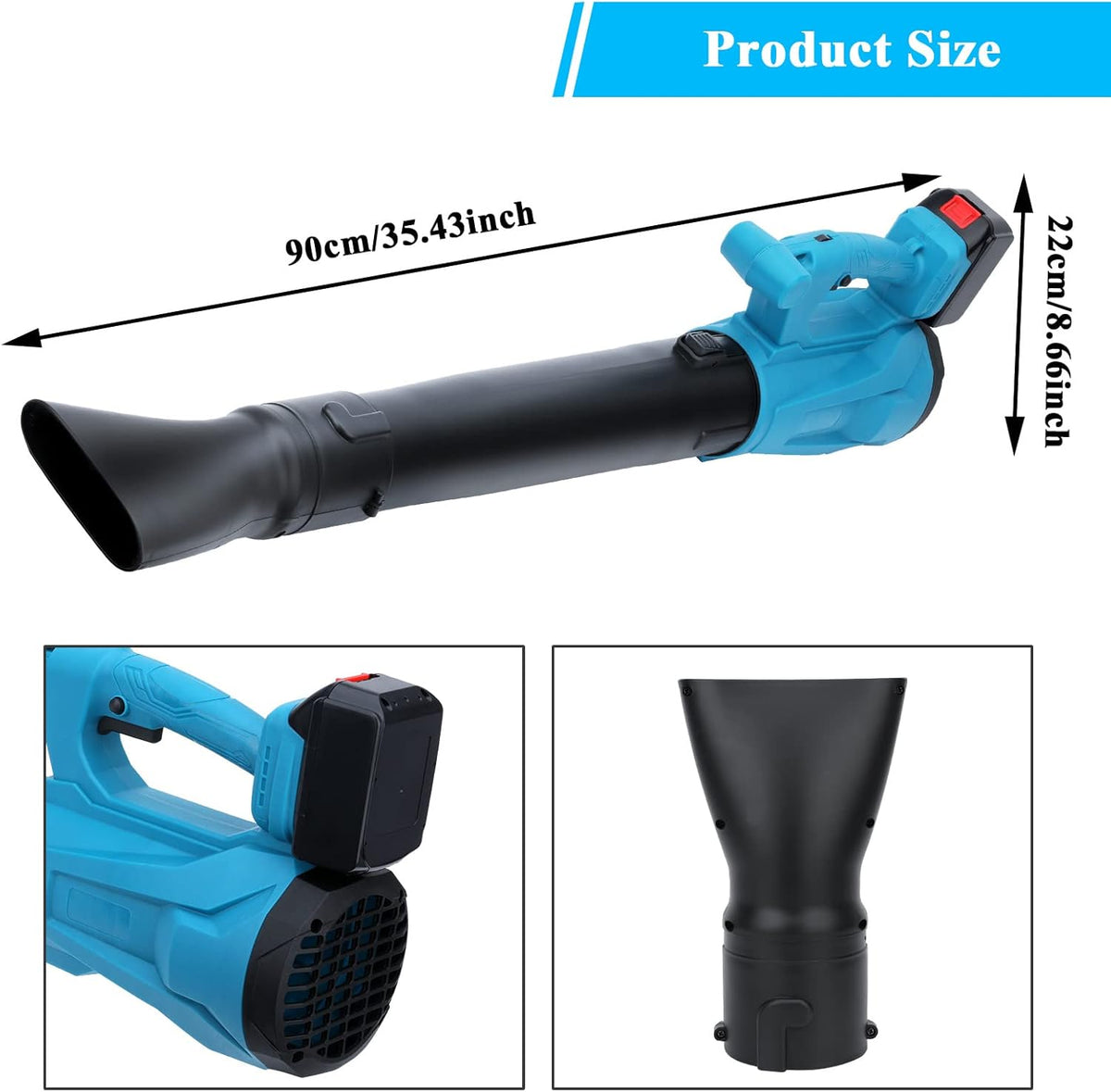 Cordless Handheld Leaf Blower with 4.0Ah Battery & Charger, 6-Speed Dial, Pack of 2 M6976