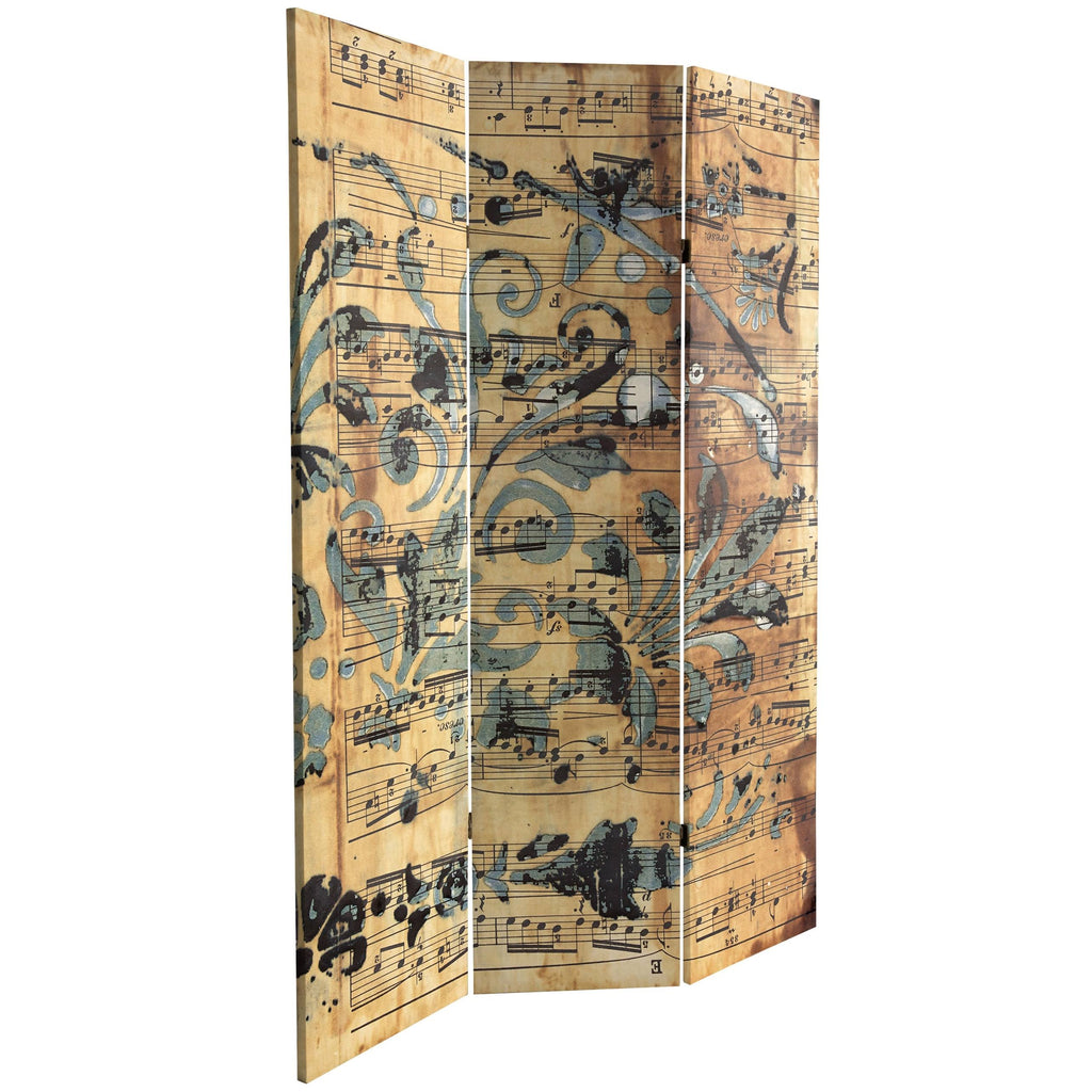 Gold/Blue Canvas Room Divider L763