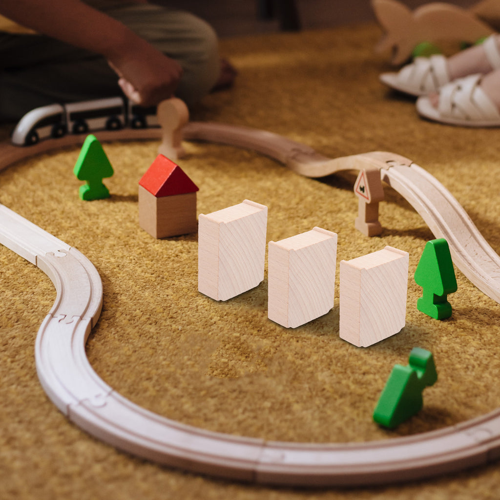 6 Pcs Wooden Train Track Bridge Supports Accessories X560175