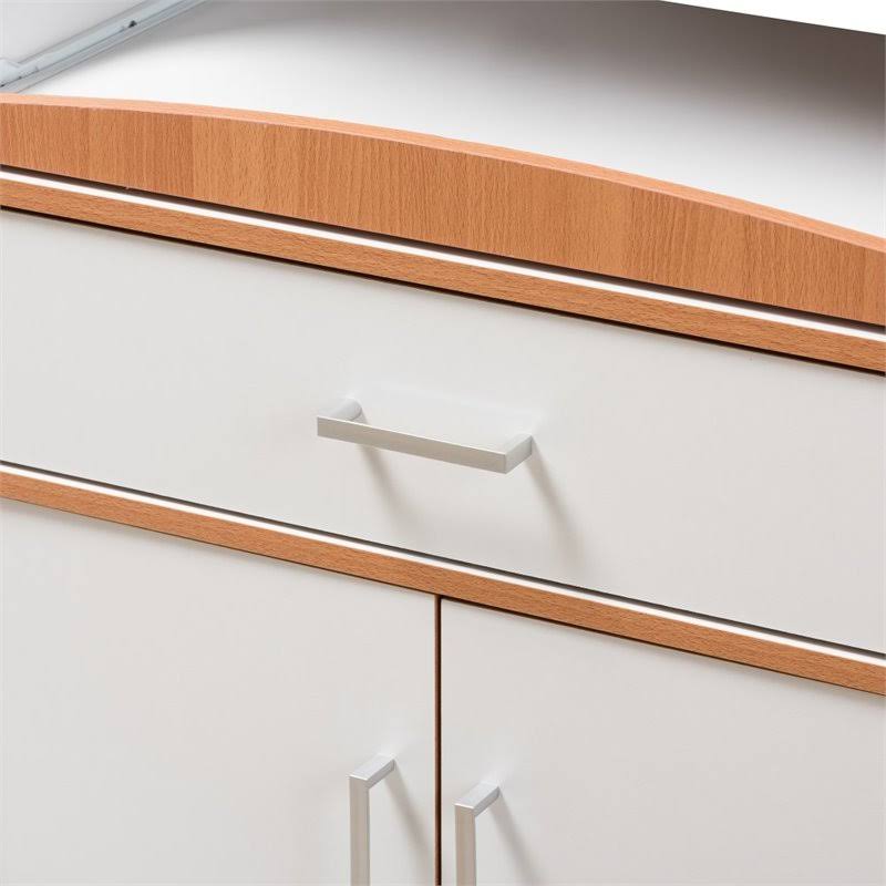 Beech Brown and White Kitchen Cabinet M277408