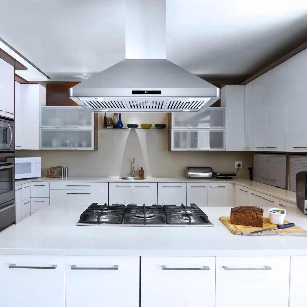 5 Piece Kitchen Appliance Package with Dual Fuel Range, Island Range Hood, Built-in Dishwasher, French Door Refrigerator & 48 Bottle Wine Refrigerator C3599